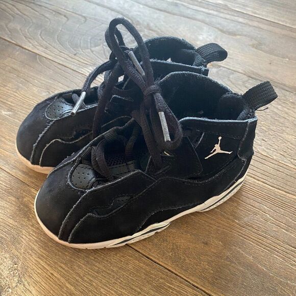 Toddler Baby Air Jordan True Flight TD Black/Phantom Shoes 8C 343797-050 - Picture 1 of 7